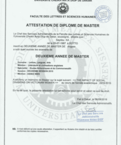 buy degree from the Université Cheikh Anta Diop