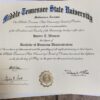 Buy college degree from The Middle Tennessee State University