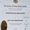 Buy college degree from The University of Northern British Columbia