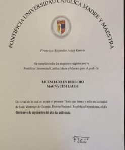 buy degree from the Pontificia Universidad Católica Madre y Maestra