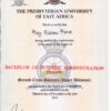 Buy college degree from The The Presbyterian University of East Africa